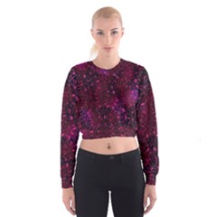 Retro Flower Pattern Design Batik Women s Cropped Sweatshirt by Amaryn4rt