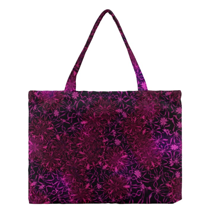 Retro Flower Pattern Design Batik Medium Tote Bag