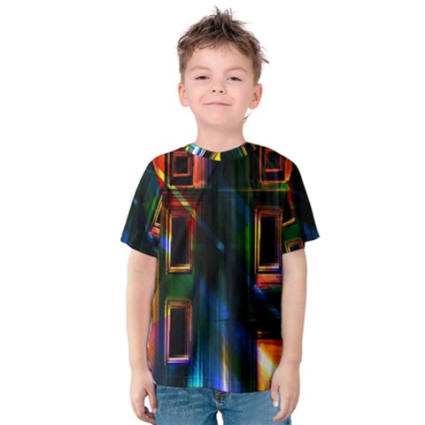 Architecture City Homes Window Kids  Cotton Tee by Amaryn4rt