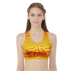 Background Brush Particles Wave Sports Bra With Border by Amaryn4rt