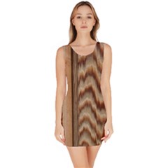 Wood Grain Texture Brown Sleeveless Bodycon Dress by Amaryn4rt