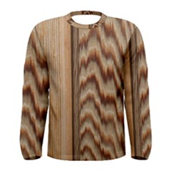 Wood Grain Texture Brown Men s Long Sleeve Tee by Amaryn4rt