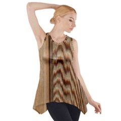 Wood Grain Texture Brown Side Drop Tank Tunic by Amaryn4rt