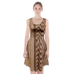 Wood Grain Texture Brown Racerback Midi Dress by Amaryn4rt