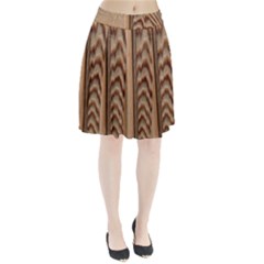 Wood Grain Texture Brown Pleated Skirt