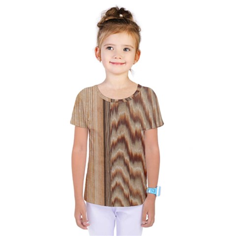 Wood Grain Texture Brown Kids  One Piece Tee by Amaryn4rt