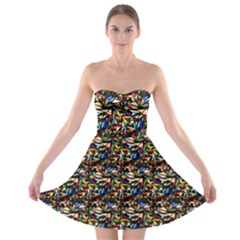 Abstract Pattern Design Artwork Strapless Bra Top Dress by Amaryn4rt