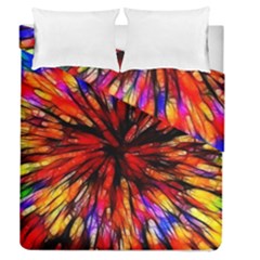 Color Batik Explosion Colorful Duvet Cover Double Side (queen Size) by Amaryn4rt