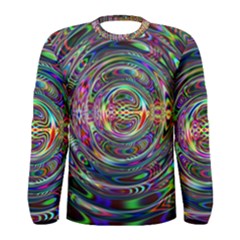 Wave Line Colorful Brush Particles Men s Long Sleeve Tee by Amaryn4rt