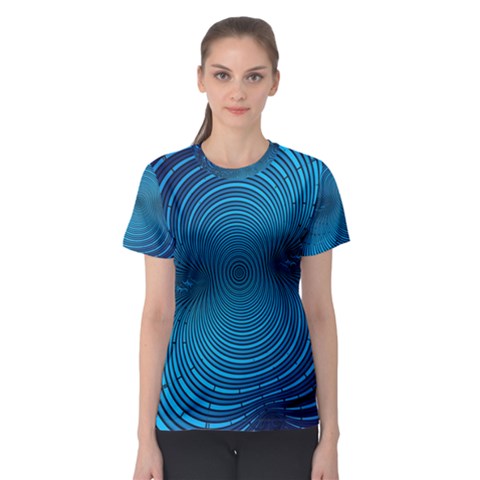 Abstract Fractal Blue Background Women s Sport Mesh Tee by Amaryn4rt