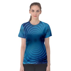 Abstract Fractal Blue Background Women s Sport Mesh Tee