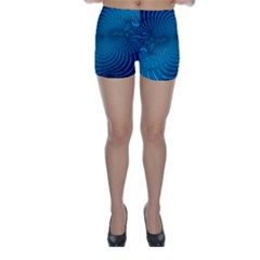 Abstract Fractal Blue Background Skinny Shorts