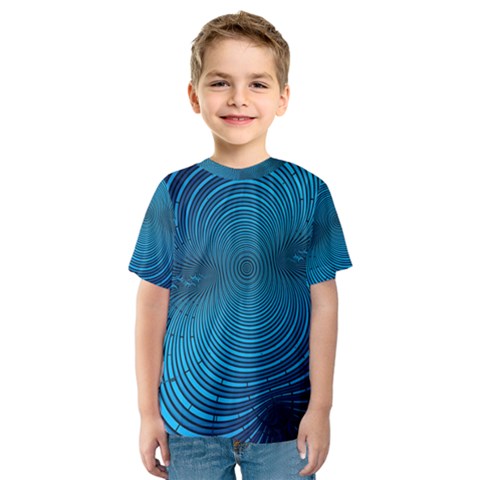 Abstract Fractal Blue Background Kids  Sport Mesh Tee by Amaryn4rt