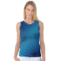 Abstract Fractal Blue Background Women s Basketball Tank Top