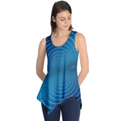 Abstract Fractal Blue Background Sleeveless Tunic