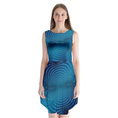 Abstract Fractal Blue Background Sleeveless Chiffon Dress  