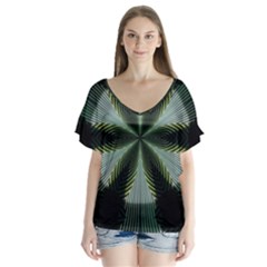 Lines Abstract Background Flutter Sleeve Top