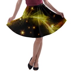 Particles Vibration Line Wave A-line Skater Skirt