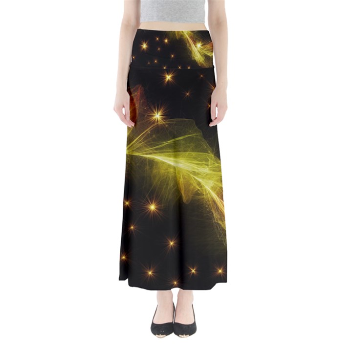 Particles Vibration Line Wave Maxi Skirts