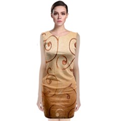 Texture Material Textile Gold Classic Sleeveless Midi Dress by Amaryn4rt