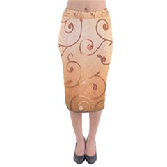 Texture Material Textile Gold Velvet Midi Pencil Skirt