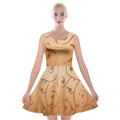 Texture Material Textile Gold Velvet Skater Dress