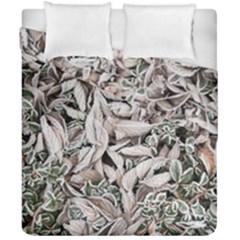 Ice Leaves Frozen Nature Duvet Cover Double Side (california King Size)