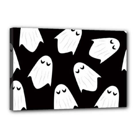 Ghost Halloween Pattern Canvas 18  X 12  by Amaryn4rt