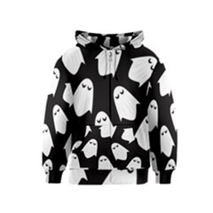 Ghost Halloween Pattern Kids  Zipper Hoodie by Amaryn4rt