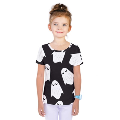 Ghost Halloween Pattern Kids  One Piece Tee by Amaryn4rt