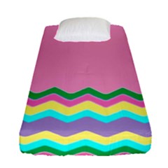 Easter Chevron Pattern Stripes Fitted Sheet (single Size)