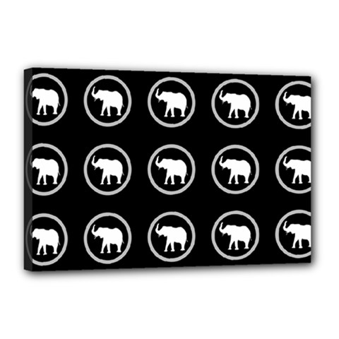 Elephant Wallpaper Pattern Canvas 18  X 12 