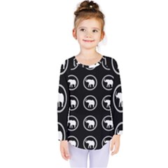 Elephant Wallpaper Pattern Kids  Long Sleeve Tee