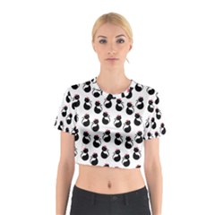 Cat Seamless Animal Pattern Cotton Crop Top