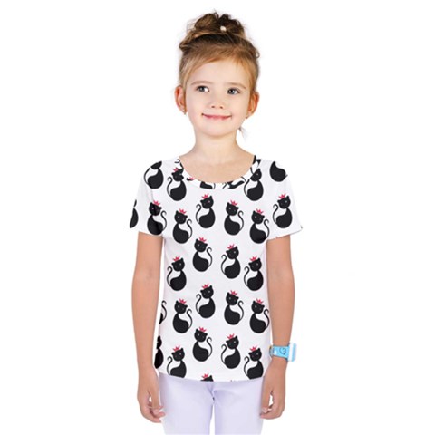 Cat Seamless Animal Pattern Kids  One Piece Tee by Amaryn4rt