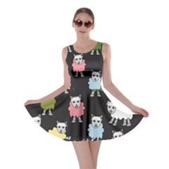 Sheep Cartoon Colorful Skater Dress by Amaryn4rt