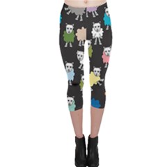 Sheep Cartoon Colorful Capri Leggings  by Amaryn4rt