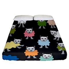 Sheep Cartoon Colorful Fitted Sheet (queen Size)