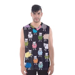 Sheep Cartoon Colorful Men s Basketball Tank Top