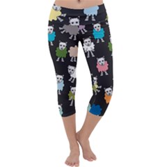 Sheep Cartoon Colorful Capri Yoga Leggings by Amaryn4rt