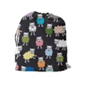 Sheep Cartoon Colorful Drawstring Pouches (Extra Large) View2