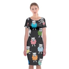 Sheep Cartoon Colorful Classic Short Sleeve Midi Dress by Amaryn4rt