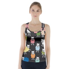 Sheep Cartoon Colorful Racer Back Sports Top