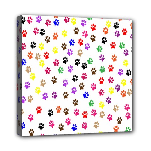 Paw Prints Background Mini Canvas 8  X 8 