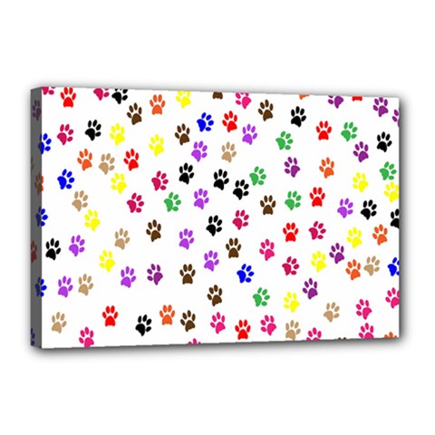 Paw Prints Background Canvas 18  X 12  by Amaryn4rt