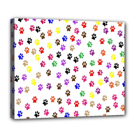 Paw Prints Background Deluxe Canvas 24  X 20  