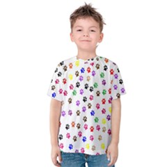 Paw Prints Background Kids  Cotton Tee