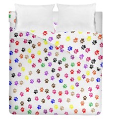 Paw Prints Background Duvet Cover Double Side (queen Size)