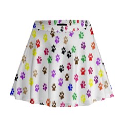 Paw Prints Background Mini Flare Skirt by Amaryn4rt