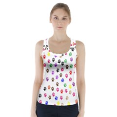 Paw Prints Background Racer Back Sports Top by Amaryn4rt